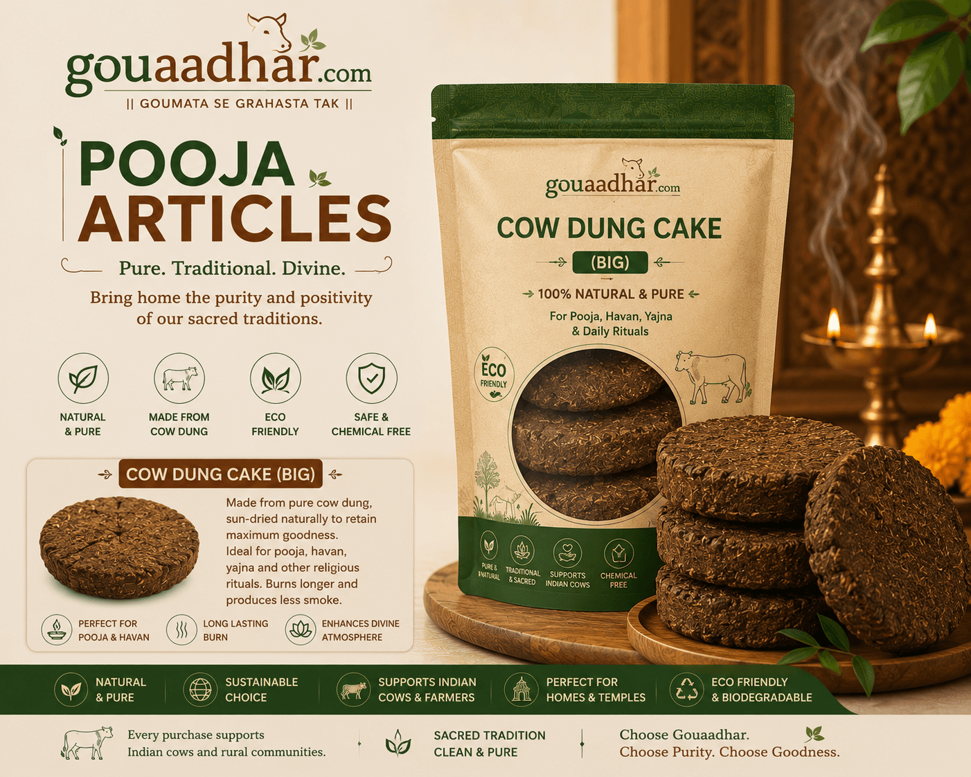 Cow Dung Cake (Big) - గోవు పిడకాలు (పెద్దవి)